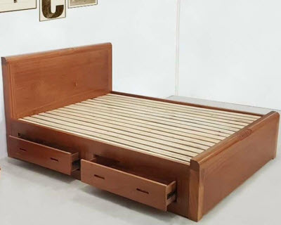 Giường ngủ gỗ Xoan có ngăn kéo